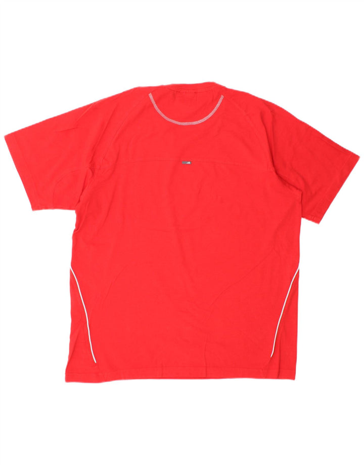 Adidas Mens T-Shirt Top Large Red Cotton