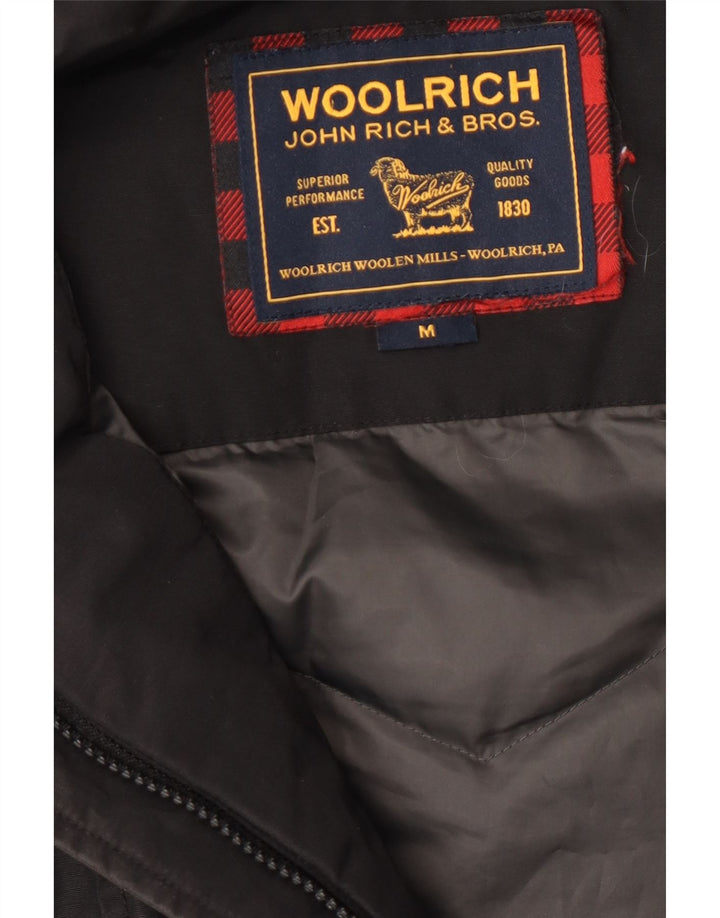 Woolrich Womens Hooded Padded Jacket UK 12 Medium Black