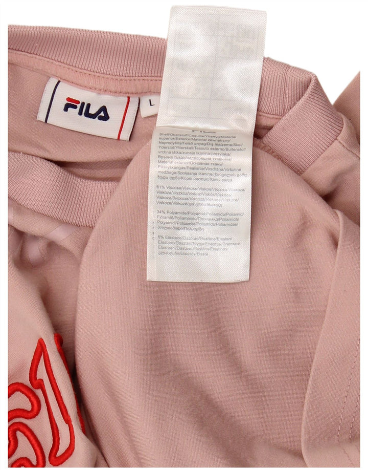 FILA Womens Oversized Graphic T-Shirt Top UK 16 Large Pink Viscose