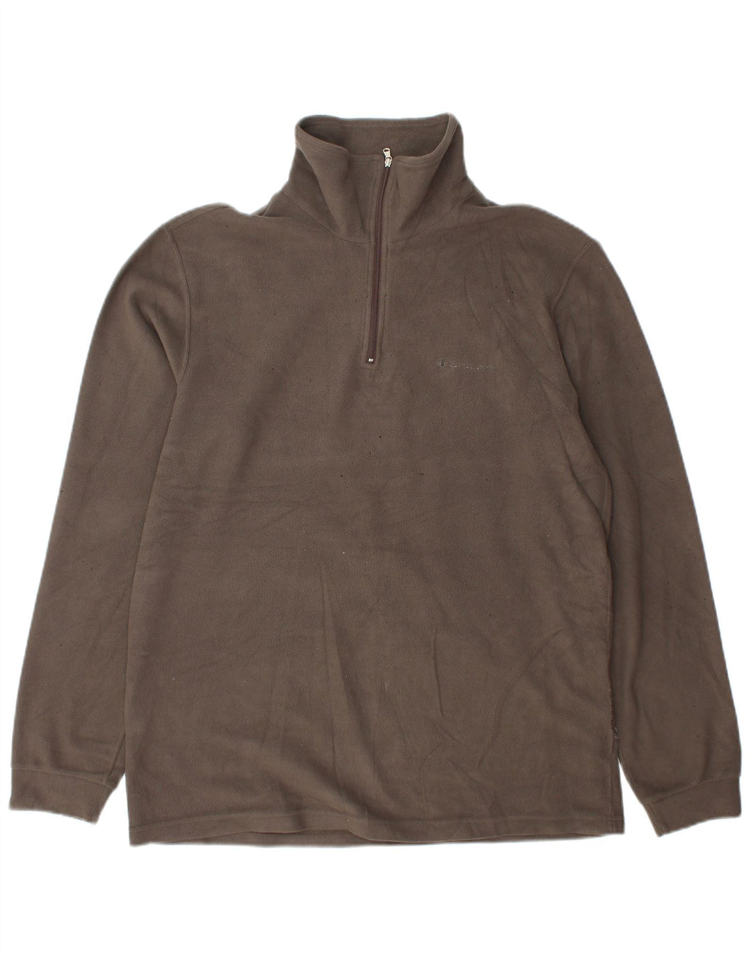 Champion Mens Zip Neck Fleece Jumper Large Grey