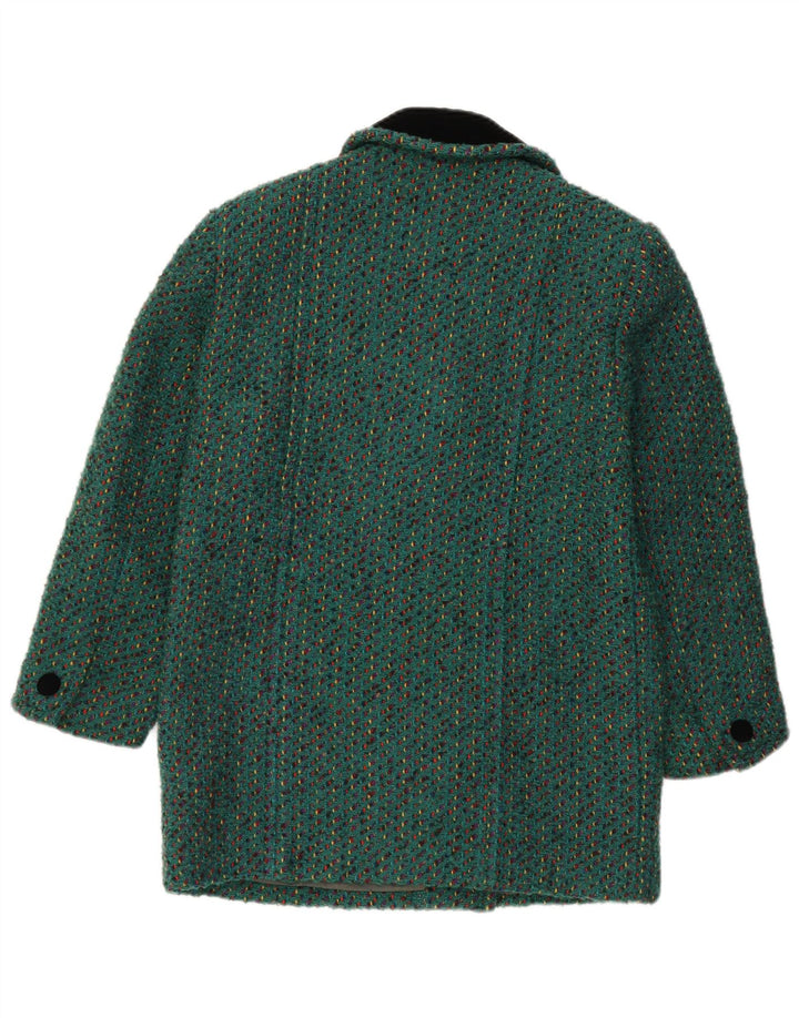 Vintage Womens Overcoat UK 12 Medium Green Flecked