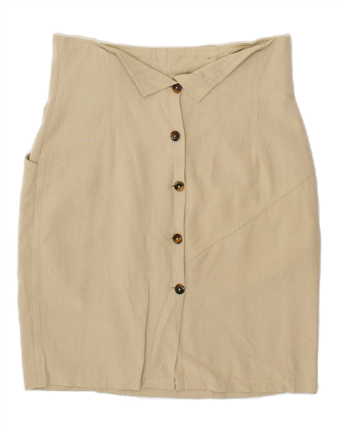 GB.PEDRINI Womens Pencil Skirt IT 44 Medium W28 Beige Viscose Vintage GB.PEDRINI and Second-Hand GB.PEDRINI from Messina Hembry 