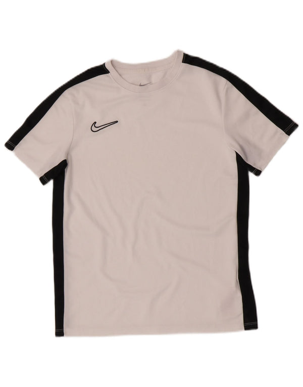 Nike Boys Dri Fit T-Shirt Top 12-13 Years Large White Colourblock Polyester