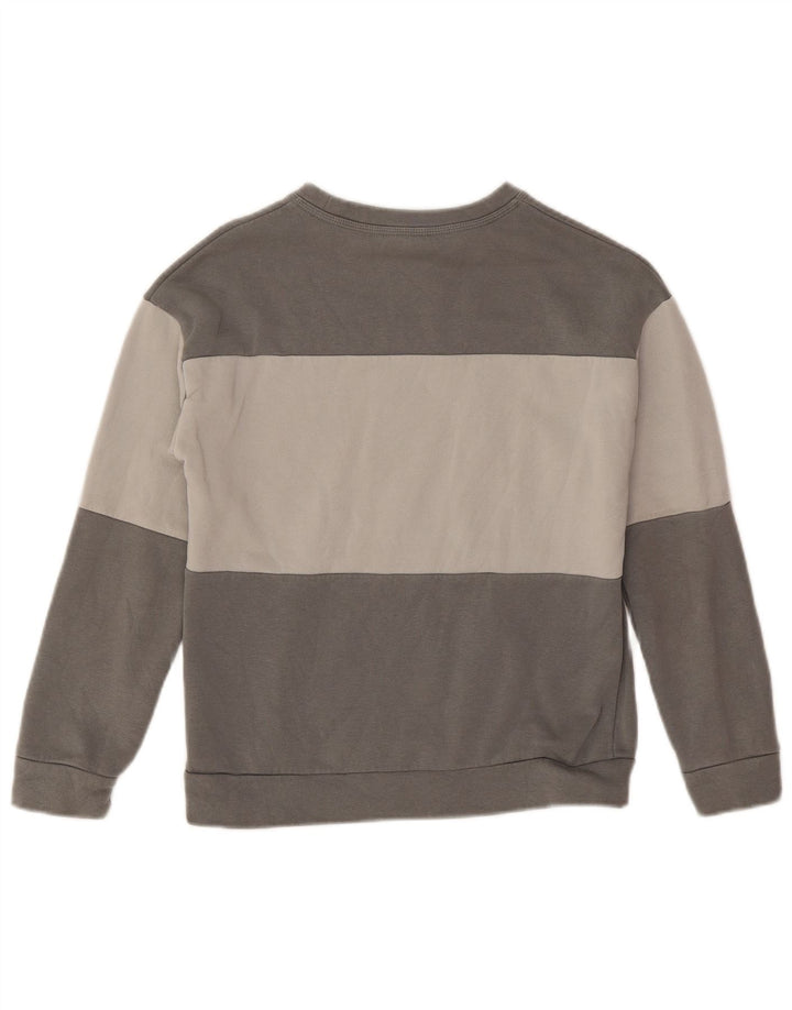 NIKE Boys Graphic Sweatshirt Jumper 10-11 Years Medium Grey Colourblock