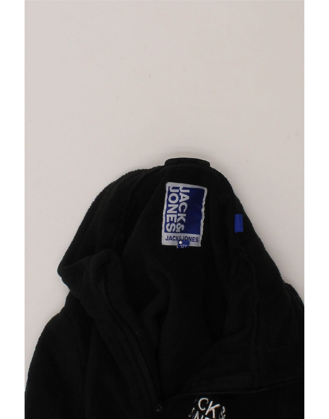 JACK & JONES Boys Zip Neck Fleece Jumper 11-12 Years Black Polyester Vintage Jack & Jones and Second-Hand Jack & Jones from Messina Hembry 