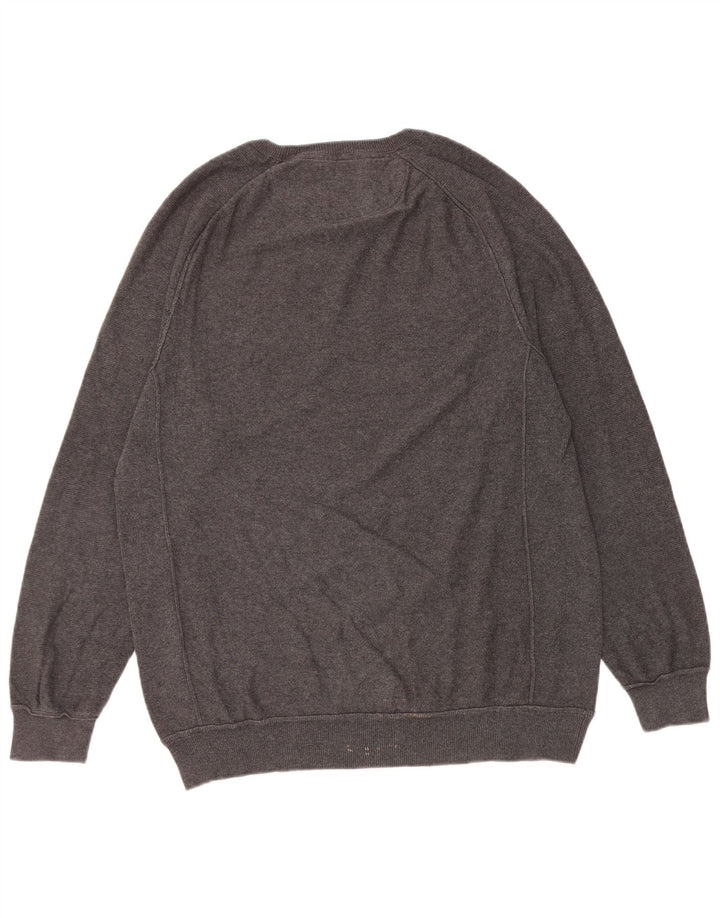 French Connection Mens Boat Neck Jumper Sweater Medium Grey Cotton