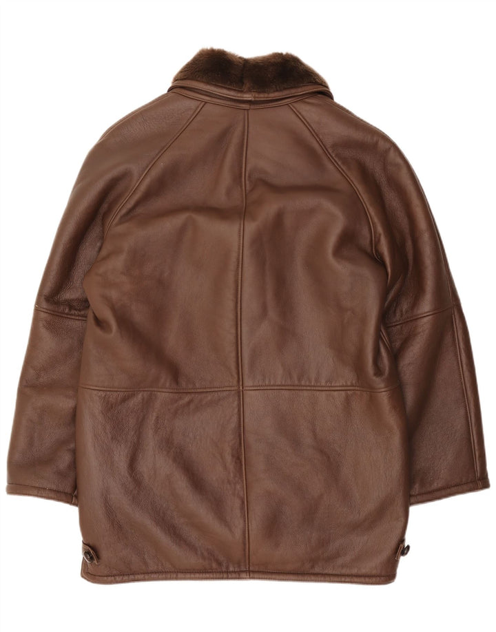 Vintage Mens Shearling Jacket IT 50 Large Brown Shearling