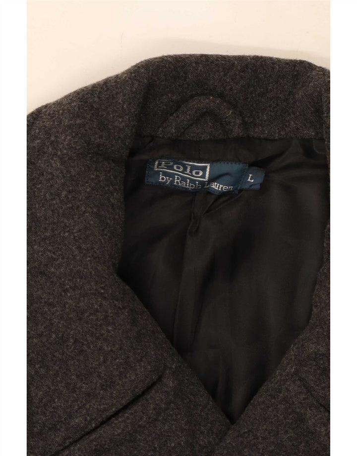 Polo Ralph Lauren Mens Pea Coat UK 40 Large Grey Wool