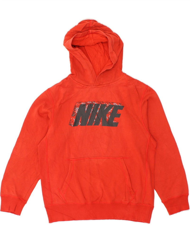 NIKE Boys Graphic Hoodie Jumper 12-13 Years Large Red Cotton | Vintage Nike | Thrift | Second-Hand Nike | Used Clothing | Messina Hembry 