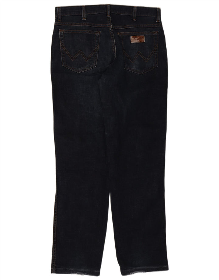 WRANGLER Mens Texas Stretch Straight Jeans  W34 L31 Navy Blue Cotton