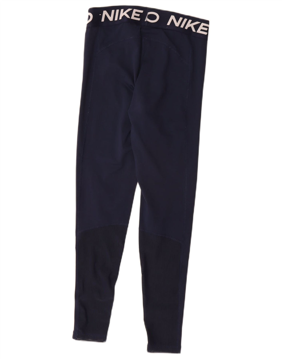 Nike Womens Dri Fit Graphic Leggings UK 12 Medium Navy Blue Polyester