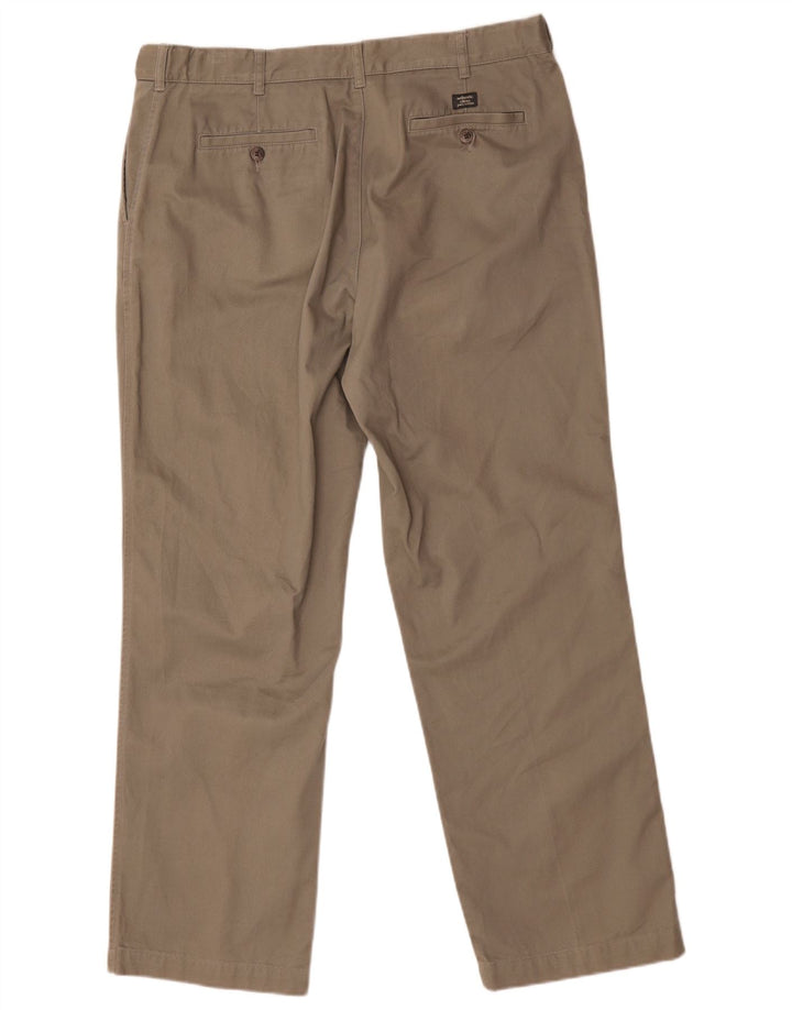 Bhs Mens Straight Chino Trousers W38 L31 Khaki Cotton