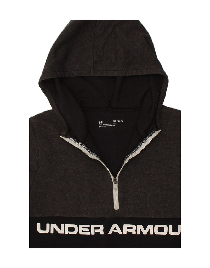 UNDER ARMOUR Boys Graphic Zip Neck Hoodie Jumper 14-15 Years Black | Vintage Under Armour | Thrift | Second-Hand Under Armour | Used Clothing | Messina Hembry 