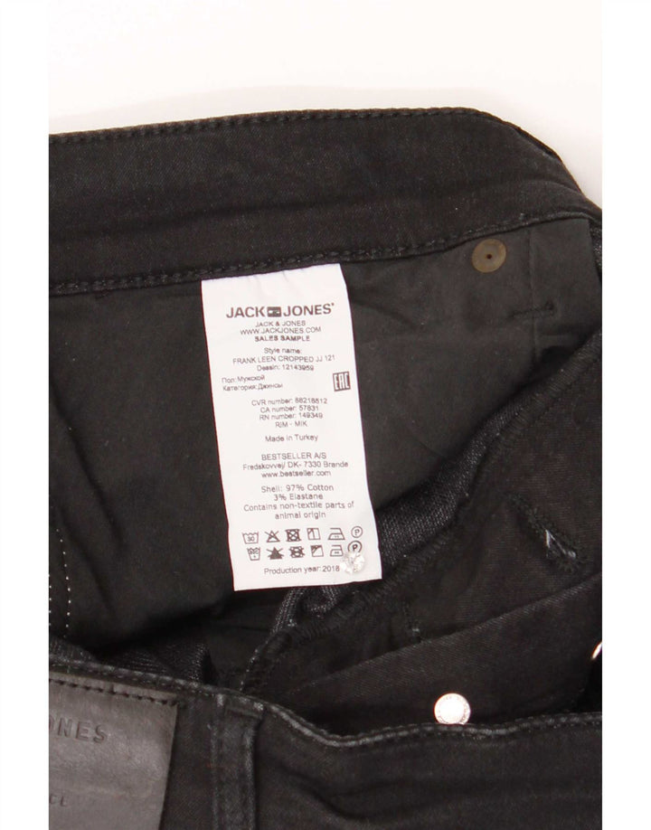 Jack & Jones Mens Straight Jeans W34 L27 Black Cotton
