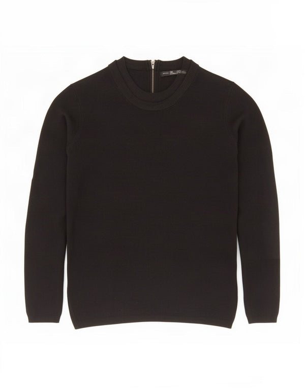 Zara Womens Boat Neck Jumper Sweater UK 12 Medium Black