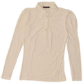 Gaudi Womens Long Sleeve Polo Shirt UK 12 Medium White Viscose