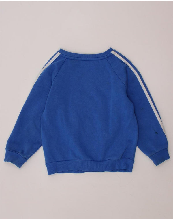 ADIDAS Boys Graphic Sweatshirt Jumper 2-3 Years Blue Cotton