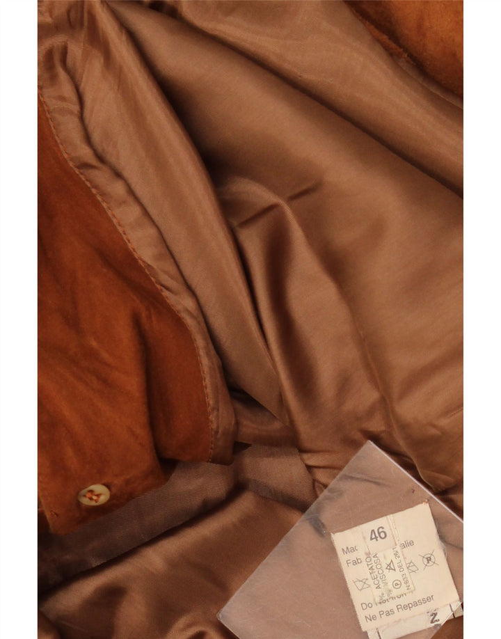 Vintage Womens Suede Jacket IT 46 Large Brown Leather