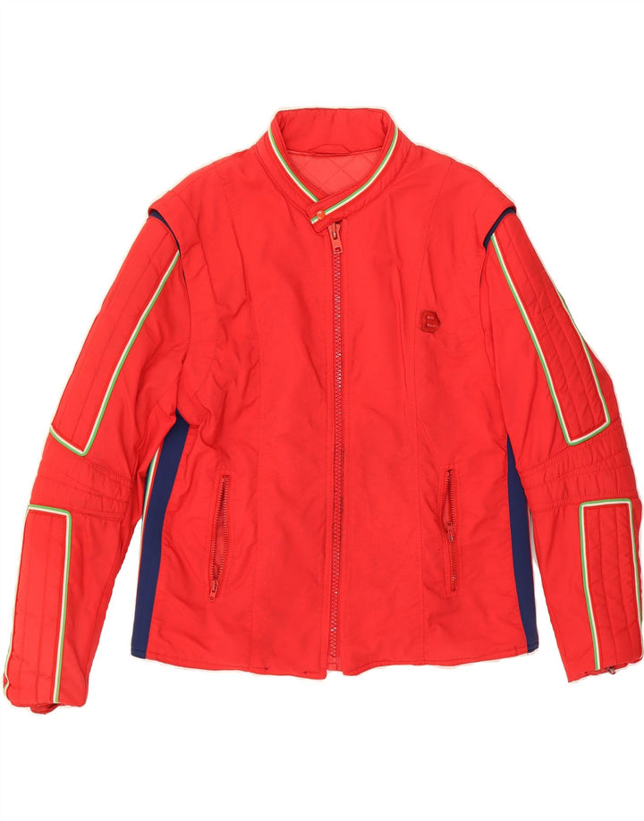 ELHO Mens Racer Jacket UK 38 Medium Red Polyamide Vintage Elho and Second-Hand Elho from Messina Hembry 