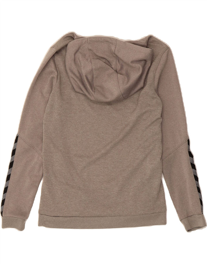 HUMMEL Womens Graphic Hoodie Jumper UK 6 XS Grey Polyester Vintage Hummel and Second-Hand Hummel from Messina Hembry 