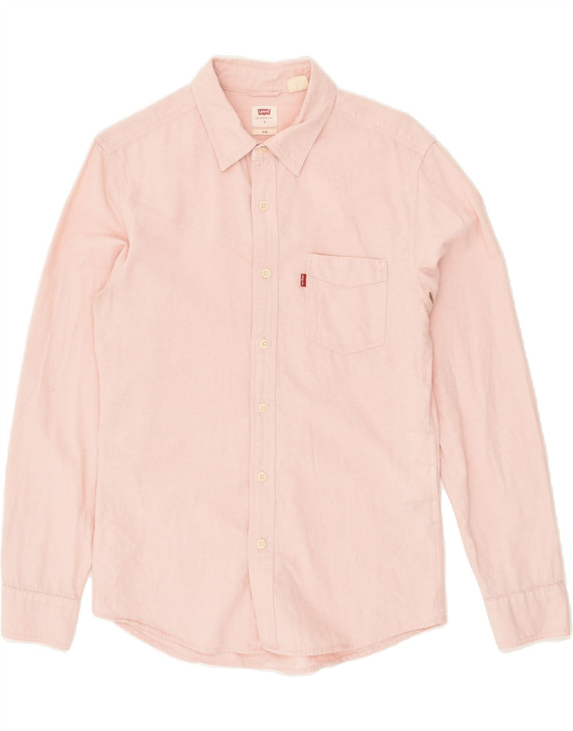 LEVI'S Mens Slim Shirt Small Pink Cotton | Vintage Levi's | Thrift | Second-Hand Levi's | Used Clothing | Messina Hembry 