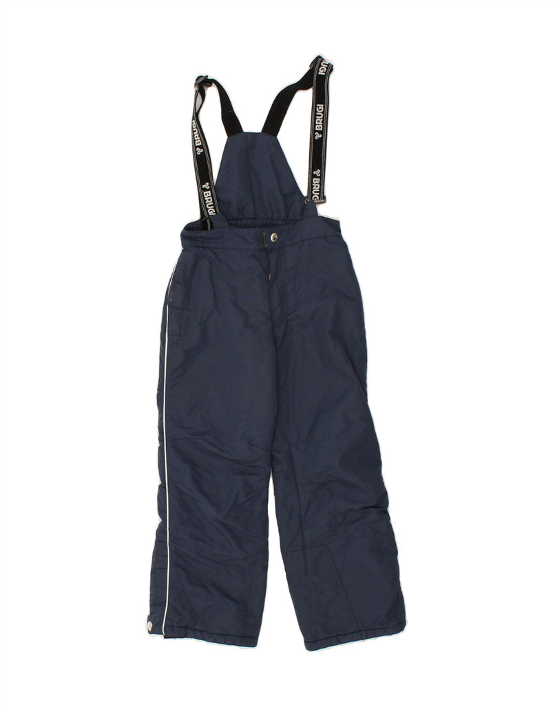 BRUGI Boys Dungarees Ski Trousers 7-8 Years Navy Blue Polyamide Vintage Brugi and Second-Hand Brugi from Messina Hembry 