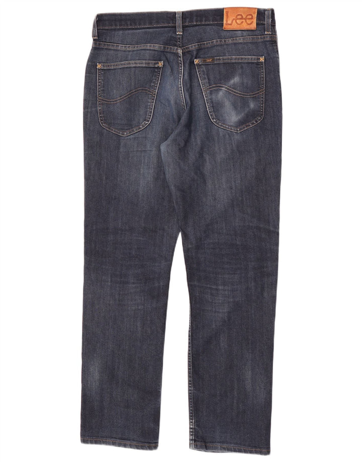Lee Mens Brooklyn Straight Jeans W34 L30 Navy Blue Cotton