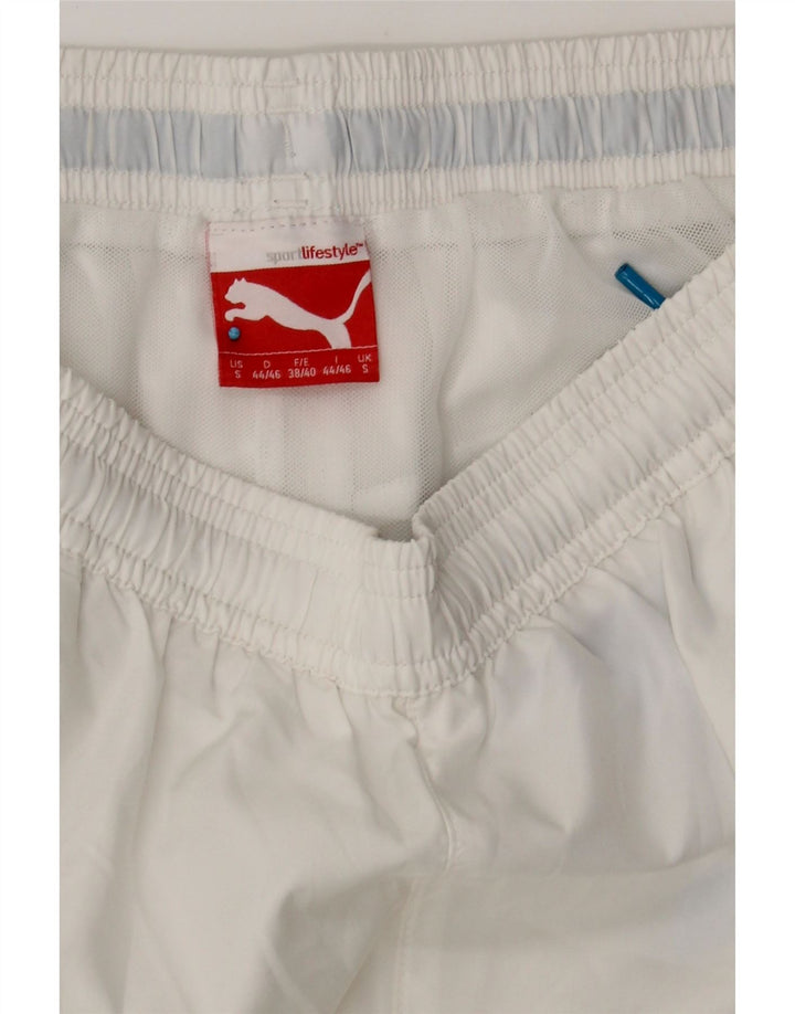 PUMA Mens Graphic Sport Shorts Small  White Nylon Vintage Puma and Second-Hand Puma from Messina Hembry 