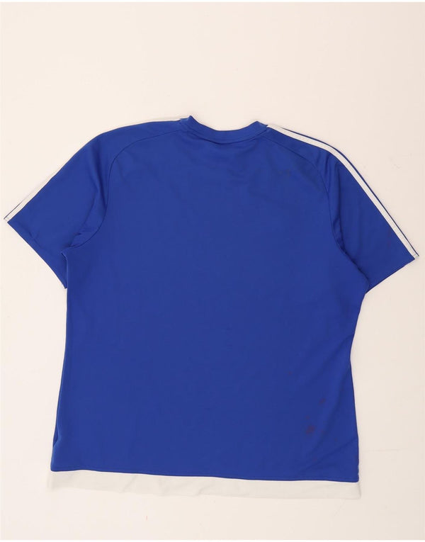 Adidas Mens Climalite T-Shirt Top XL Blue Colourblock Polyester