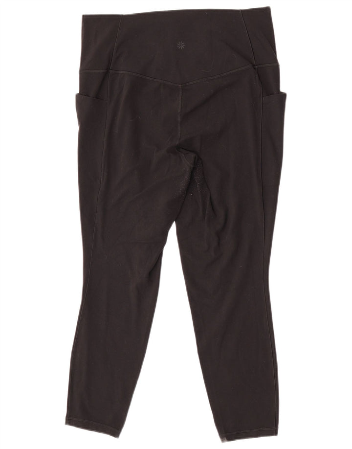 Athleta Womens Capri Leggings UK 16 Large  Black Nylon