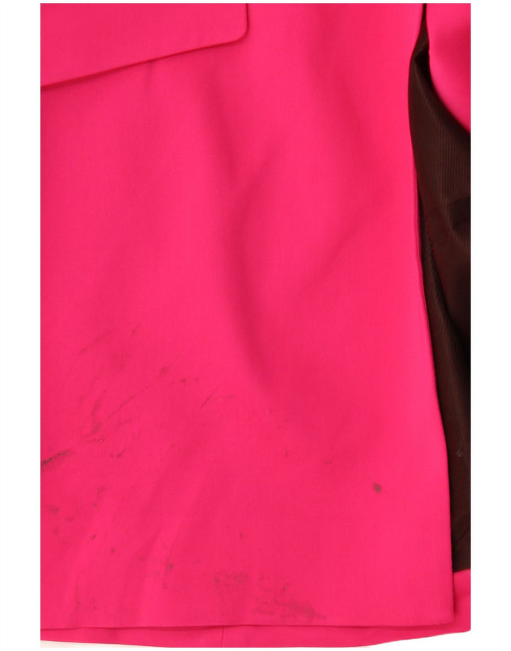 Zara Womens 2 Button Blazer Jacket UK 12 Medium Pink Viscose