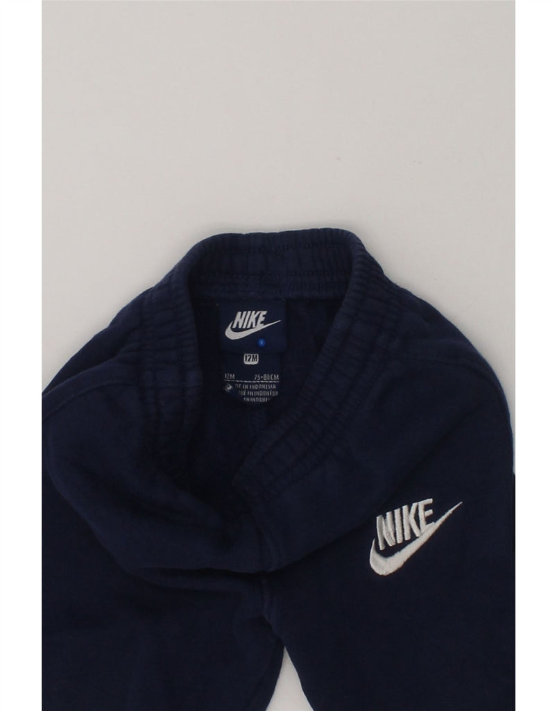 NIKE Baby Boys Joggers Tracksuit Trousers 9-12 Months Navy Blue Cotton | Vintage Nike | Thrift | Second-Hand Nike | Used Clothing | Messina Hembry 