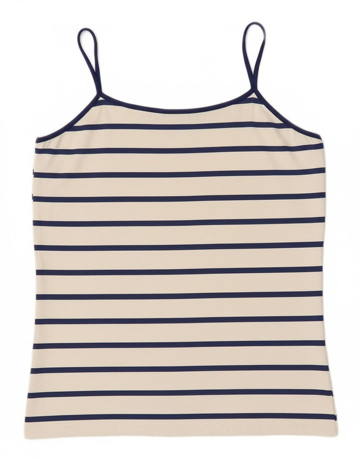 Zara Womens Cami Top UK 14 Large White Striped