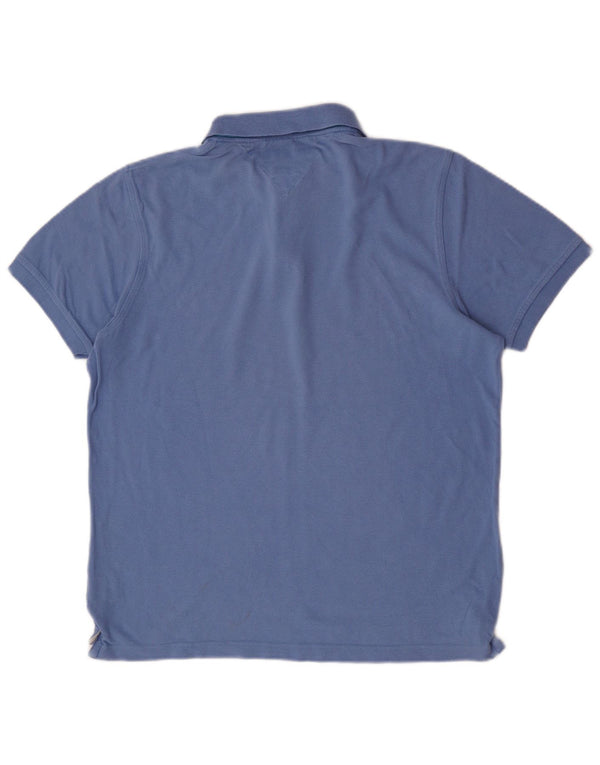 Tommy Hilfiger Mens Slim Fit Polo Shirt Large Blue Cotton