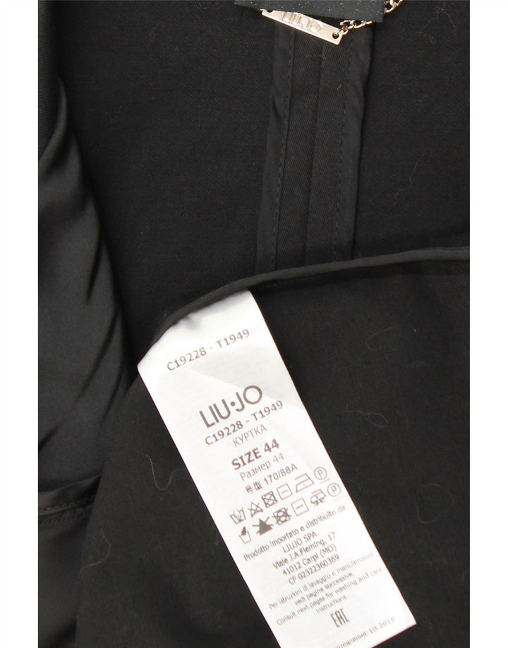 Liu Jo Womens Trench Coat IT 44 Medium Black Cotton