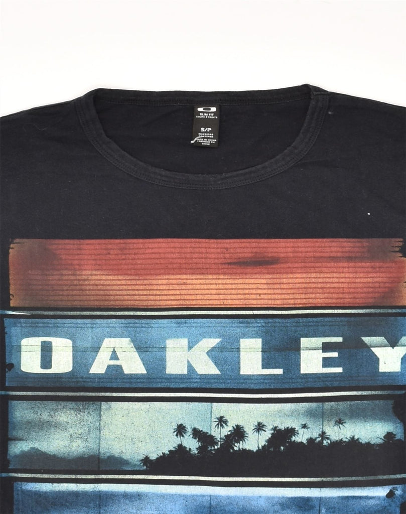 OAKLEY Mens Slim Fit Graphic T-Shirt Top Small Black Cotton | Vintage Oakley | Thrift | Second-Hand Oakley | Used Clothing | Messina Hembry 