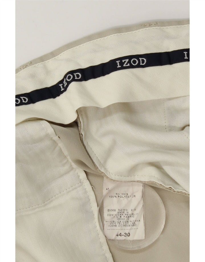 Izod Mens Pegged Capri Trousers W44 L22 Beige Cotton