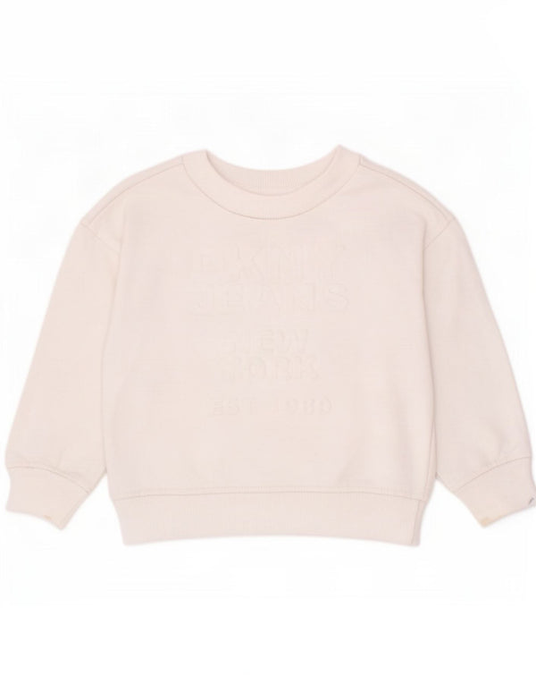 Dkny Boys Graphic Sweatshirt Jumper 2-3 Years White Cotton