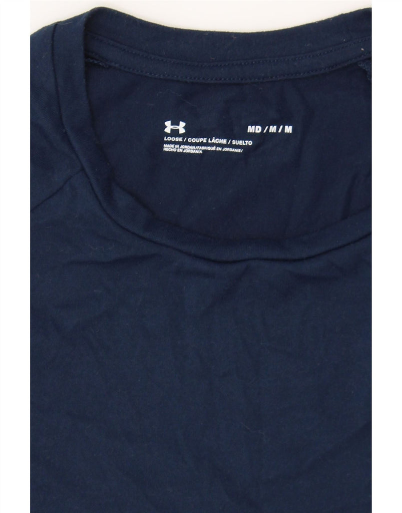 UNDER ARMOUR Mens Top Long Sleeve Medium Navy Blue Cotton Vintage Under Armour and Second-Hand Under Armour from Messina Hembry 