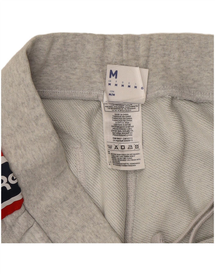 Reebok Mens Graphic Tracksuit Trousers Joggers Medium Grey Colourblock