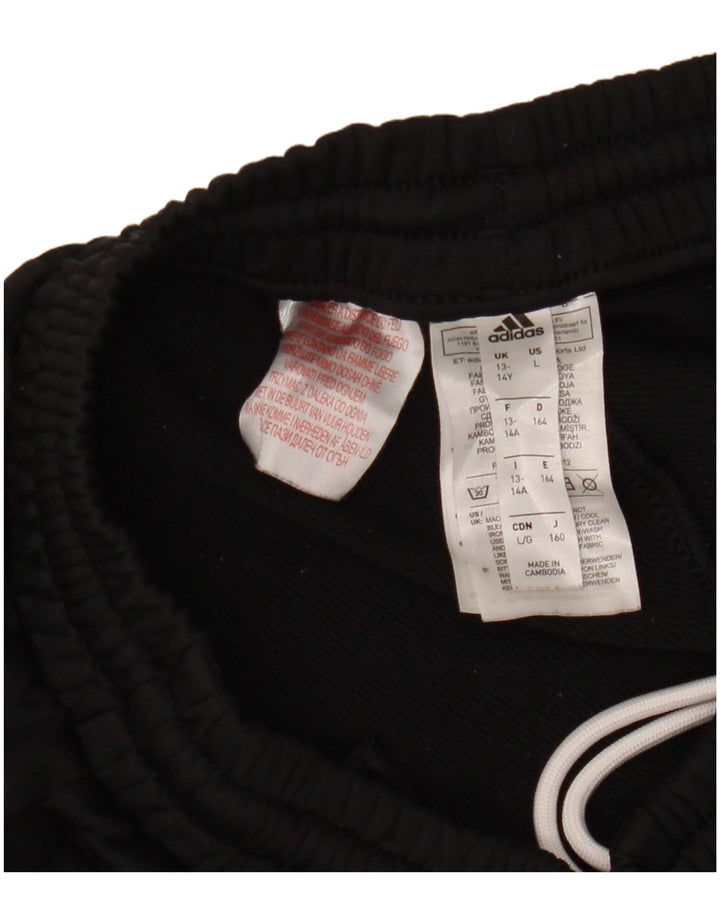 Adidas Boys Tracksuit Trousers Joggers 13-14 Years Black Polyester