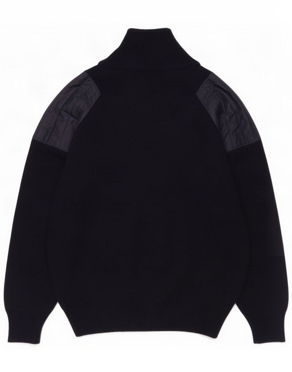 Settebello Mens Full Zip Cardigan Sweater Medium Navy Blue