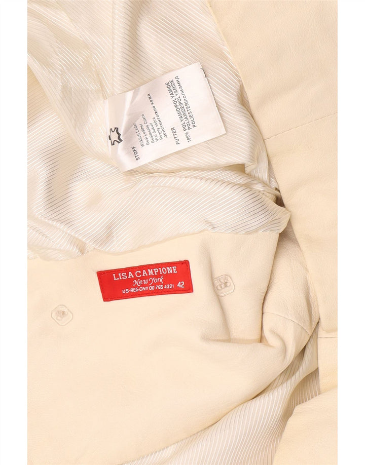 Vintage Womens Crop Double Breasted Jacket EU 42 Large Off White