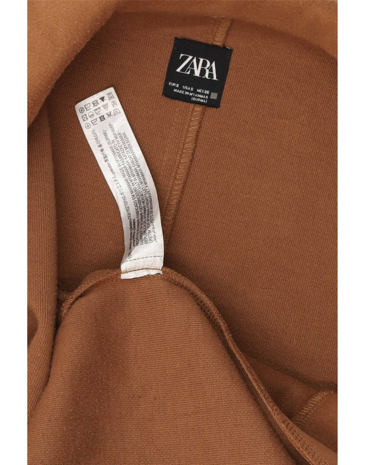 Zara Womens Open Oversized Overcoat UK 10 Small Brown Polyester