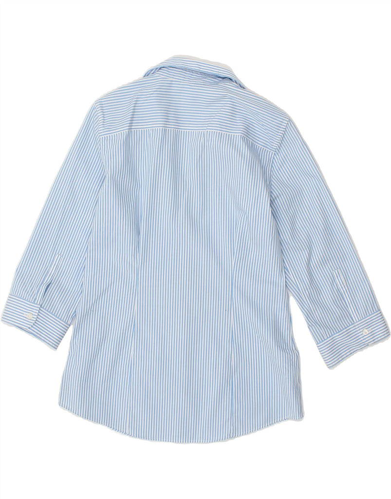 EDDIE BAUER Womens Wrinkle Resistant 3/4 Sleeve Shirt UK 14 Medium Blue | Vintage Eddie Bauer | Thrift | Second-Hand Eddie Bauer | Used Clothing | Messina Hembry 