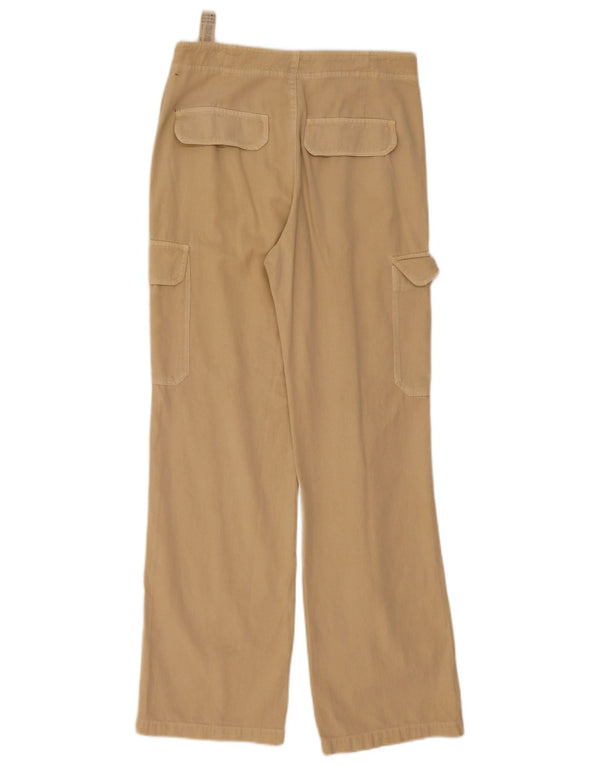 Zara Womens High Waist Straight Cargo Trousers EU 38 Small W28 L31 Beige