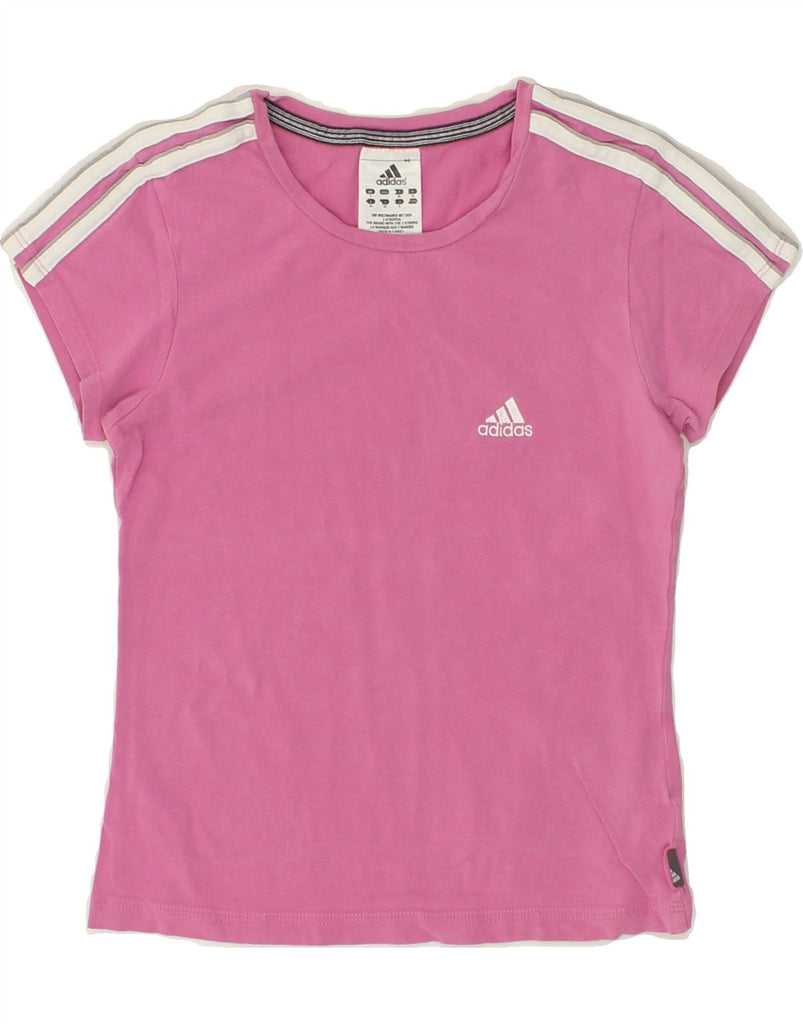 ADIDAS Girls T-Shirt Top 7-8 Years Pink Cotton | Vintage Adidas | Thrift | Second-Hand Adidas | Used Clothing | Messina Hembry 