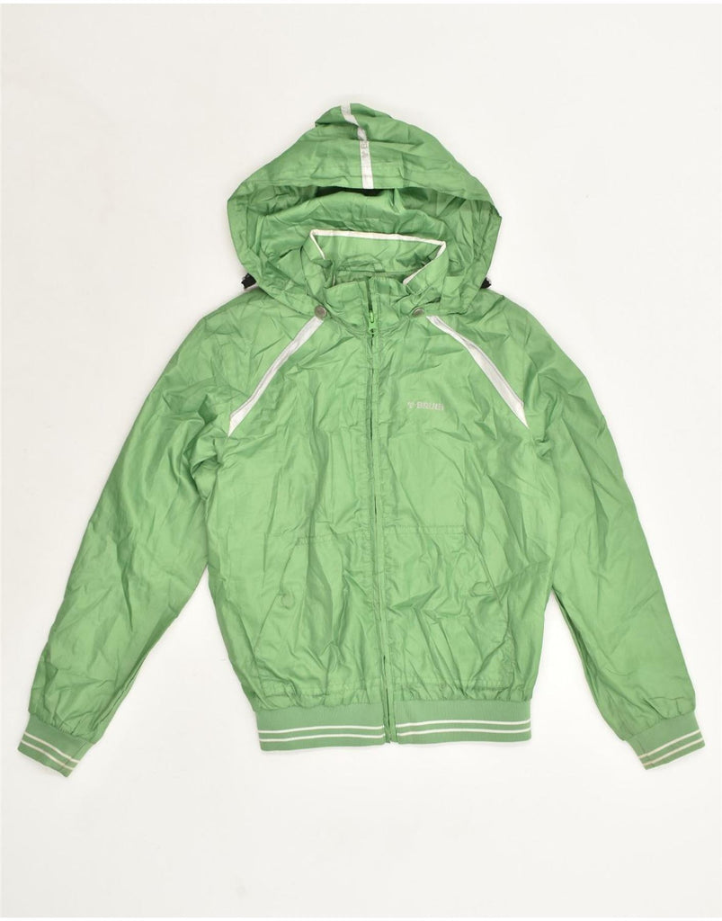 BRUGI Boys Hooded Rain Jacket 10-11 Years Green Polyester | Vintage Brugi | Thrift | Second-Hand Brugi | Used Clothing | Messina Hembry 