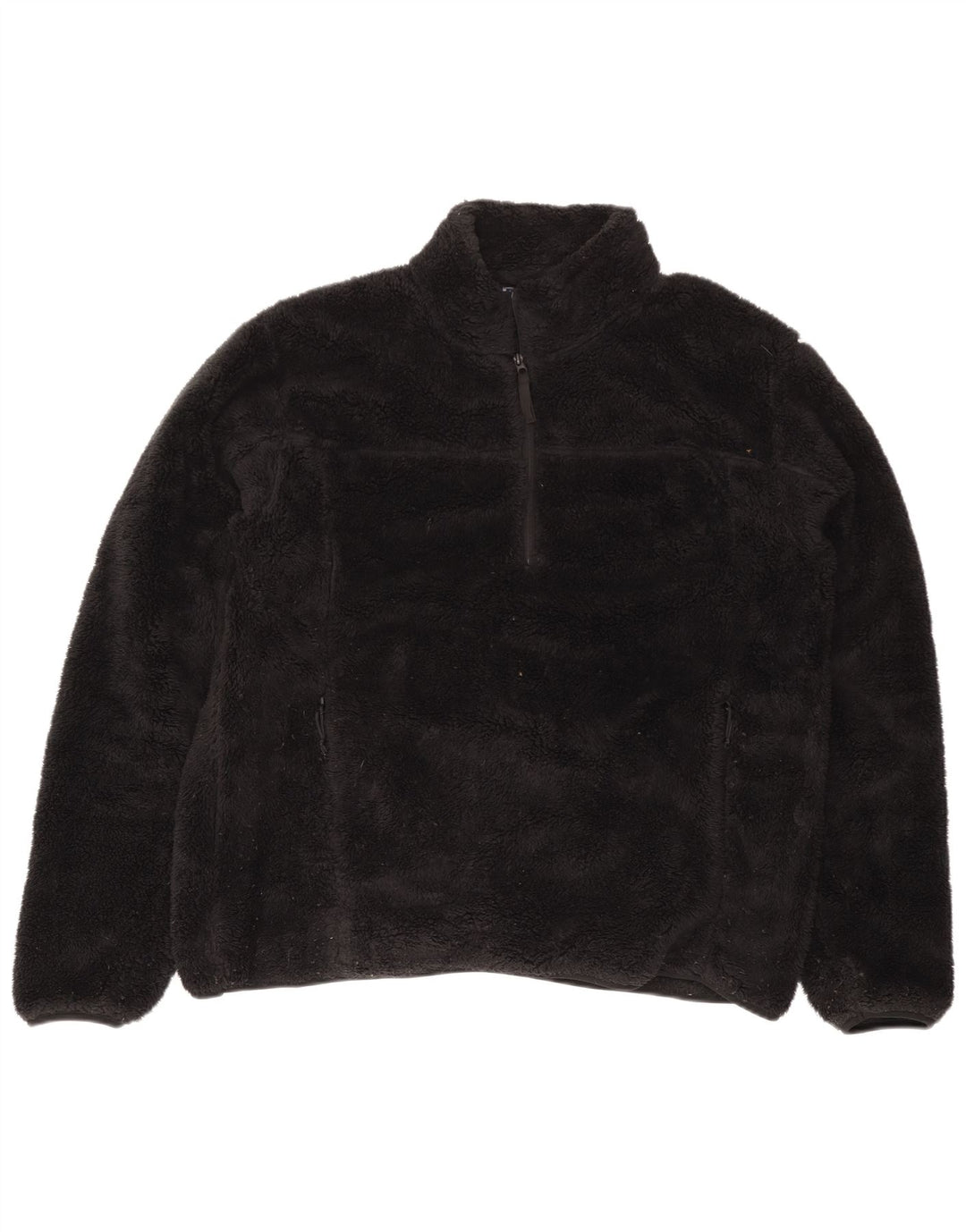Mountain Warehouse Mens Zip Neck Fleece Jumper XL Black Polyester