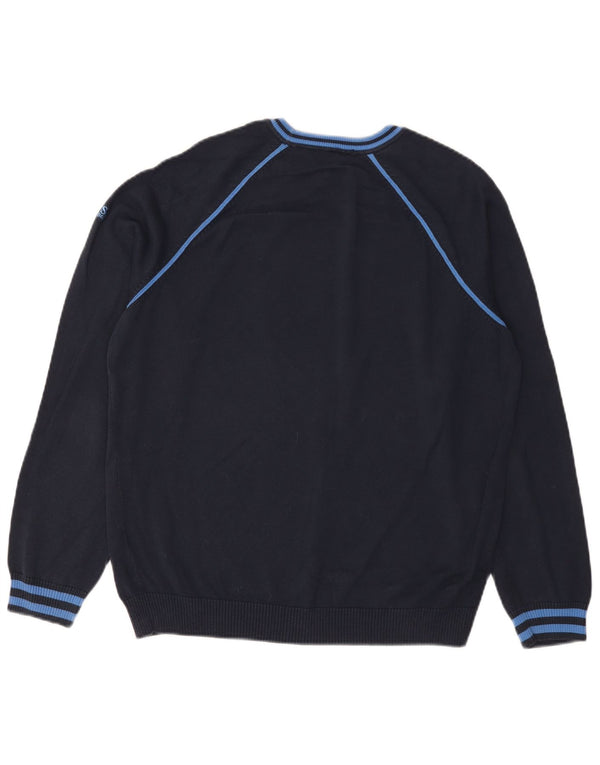 Hugo Boss Mens Crew Neck Jumper Sweater XL Navy Blue Cotton